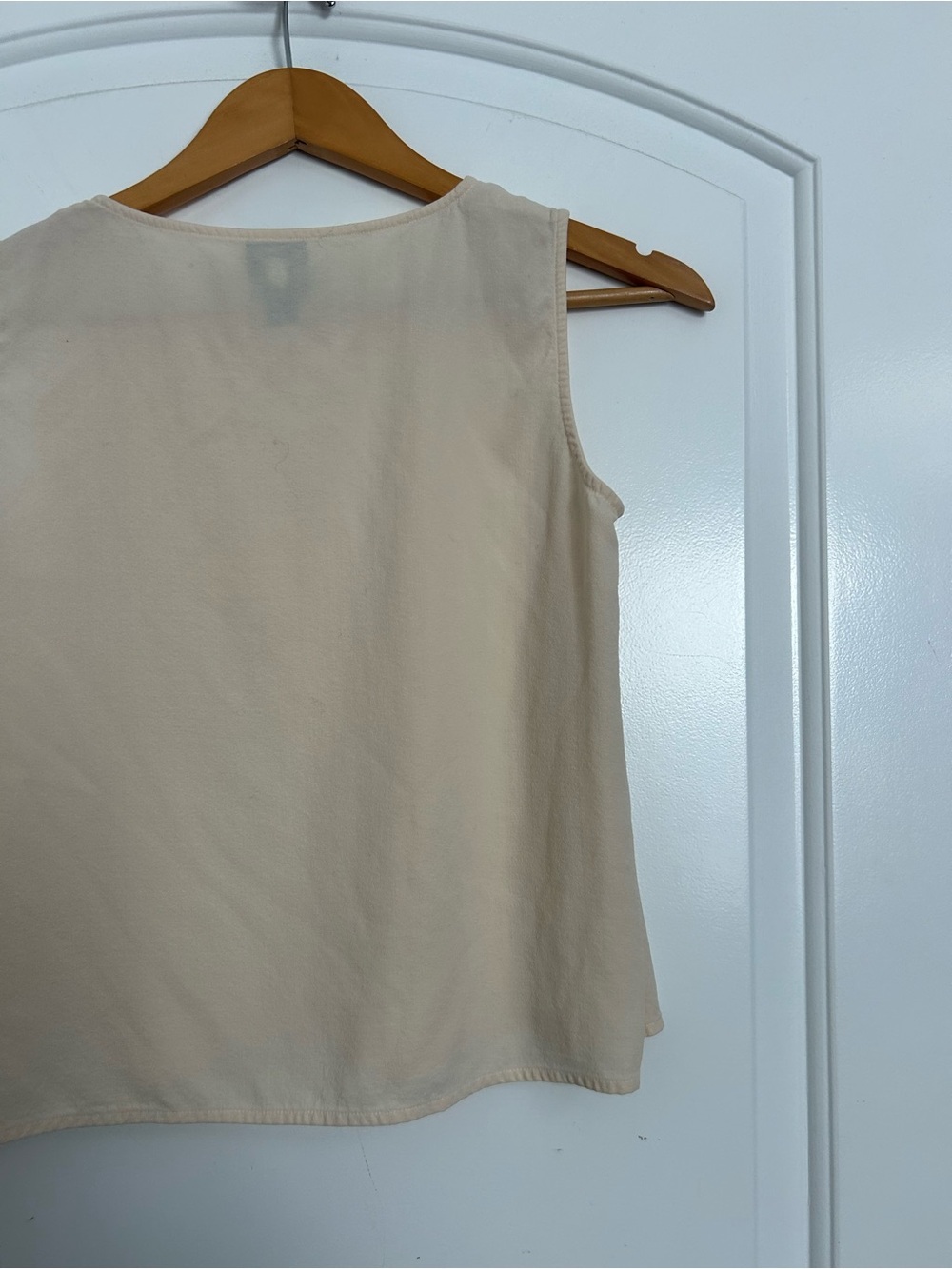 Eileen Fischer 100% Silk Cream Sleeveless Tank Top Size XS chic 90s minimalist - Picture 11 of 13